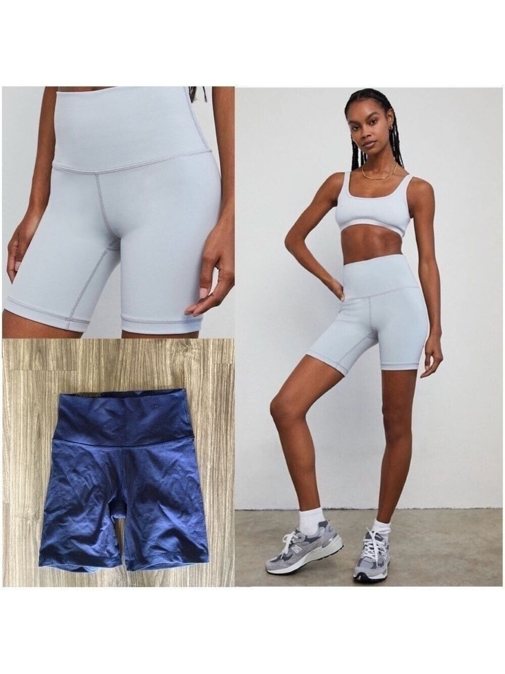 Aritzia X TNA Clothing High Waisted Biker Shorts Blue Loungewear